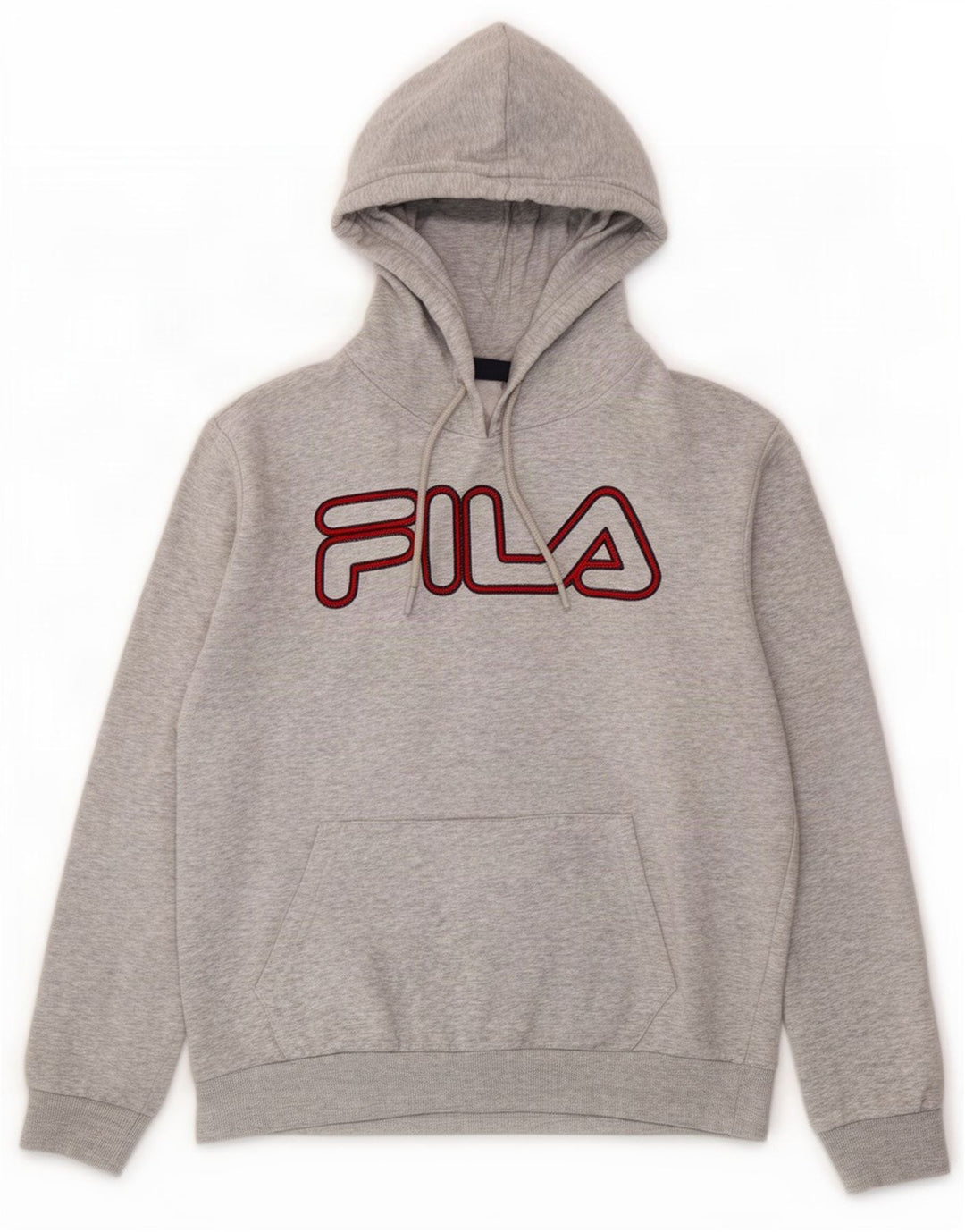 Felpa con cappuccio grafica da uomo Fila in cotone grigio medio
