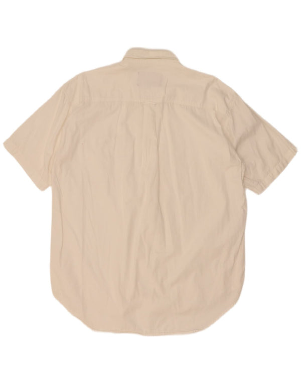 Camicia a maniche corte da uomo Marlboro Classics XL in cotone bianco