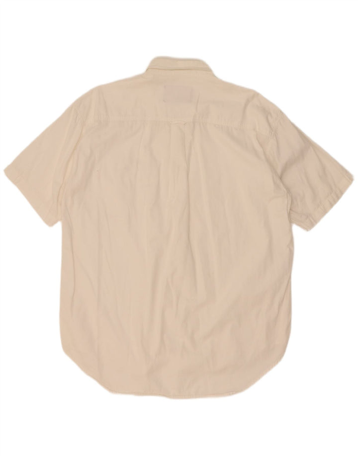 Camicia a maniche corte da uomo Marlboro Classics XL in cotone bianco