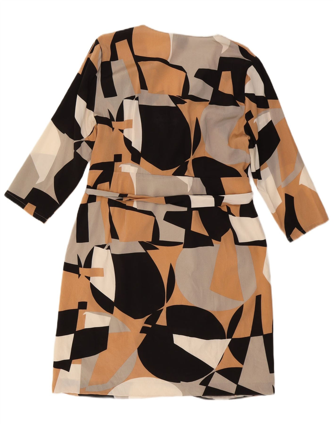 Abito tubino DKNY da donna con maniche a 3/4 UK 14 Grande motivo geometrico multicolore