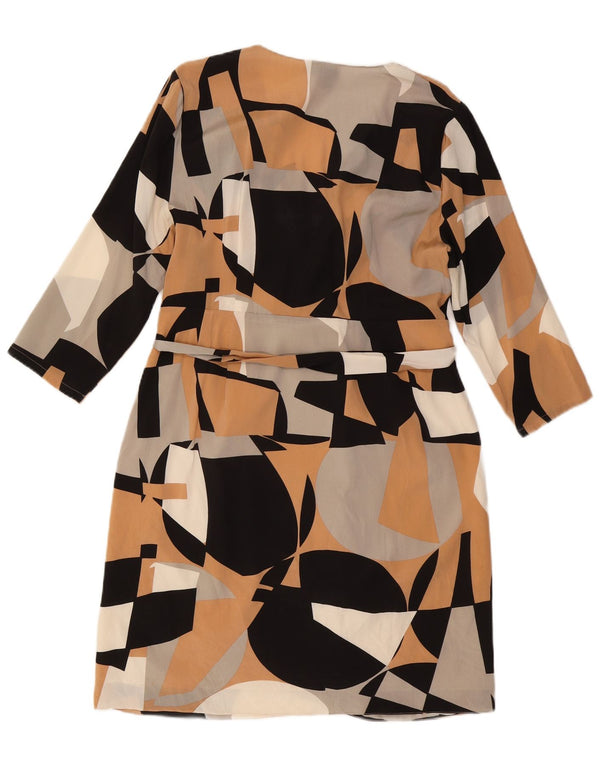 Abito tubino DKNY da donna con maniche a 3/4 UK 14 Grande motivo geometrico multicolore