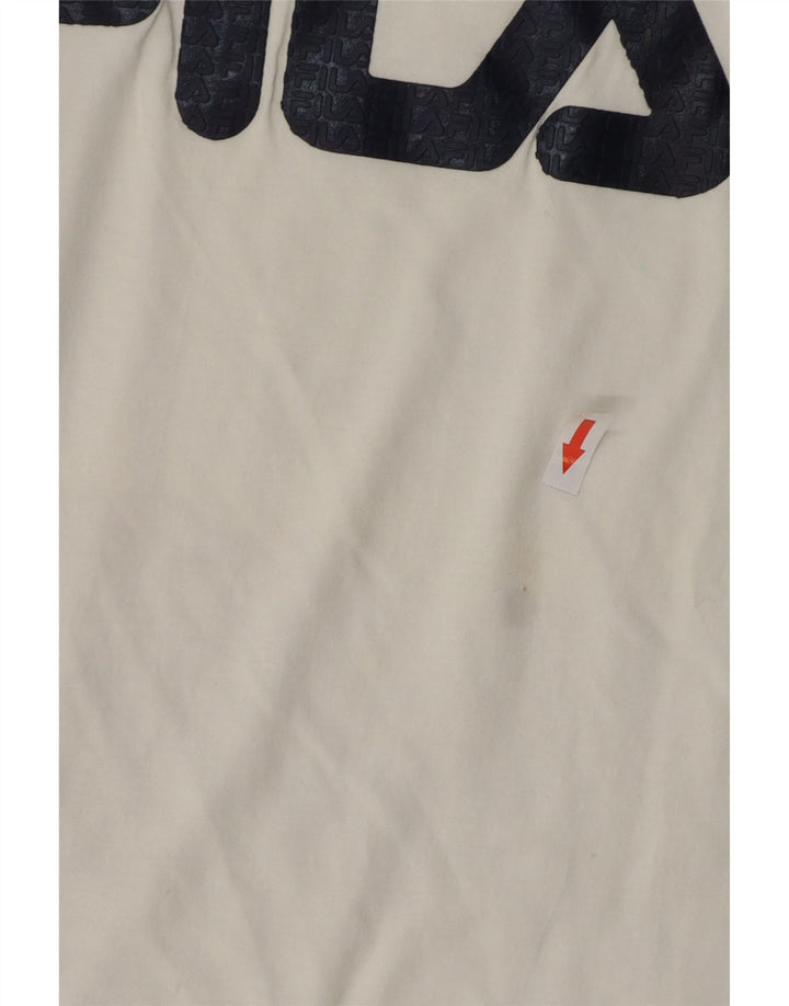T-shirt grafica da uomo Fila Top Small in cotone bianco