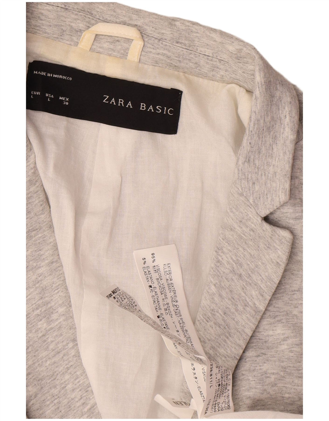 Giacca blazer a 1 bottone da donna Zara UK 14 grande viscosa grigia