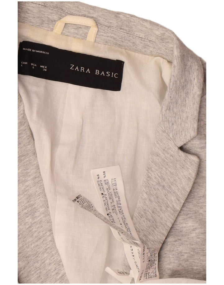Giacca blazer a 1 bottone da donna Zara UK 14 grande viscosa grigia