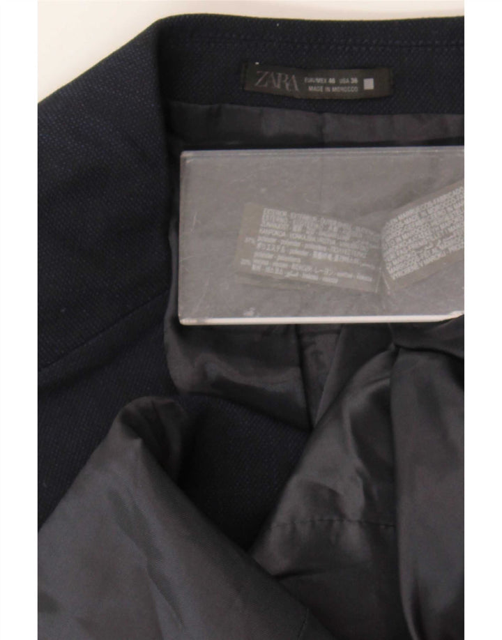 Giacca blazer da uomo a 2 bottoni Zara EU 46 piccola in poliestere blu navy