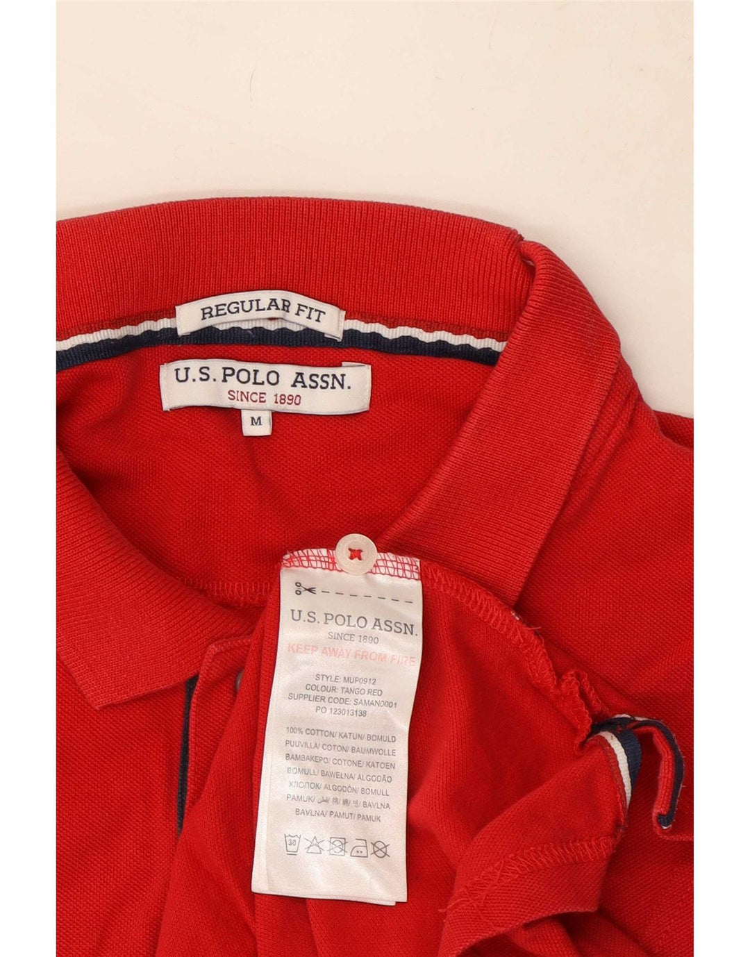 Polo Assn. Camicia grafica da uomo vestibilità regolare in cotone rosso medio