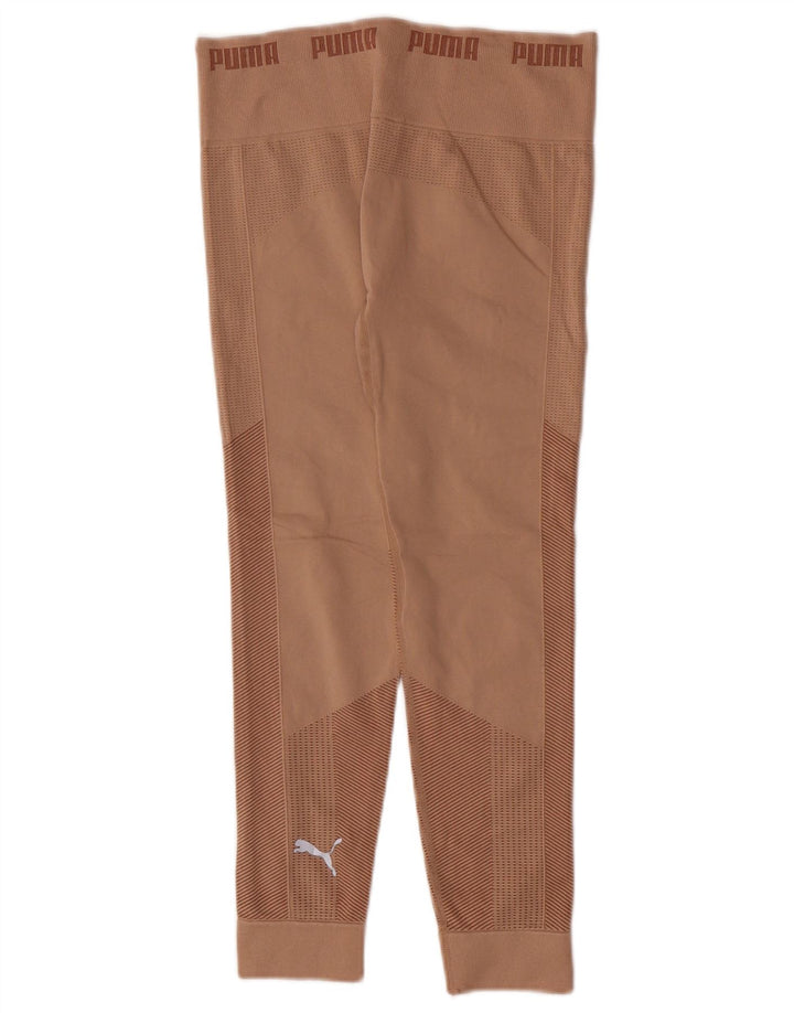 Leggings grafici crop da donna Puma UK 12 Nylon geometrico beige medio