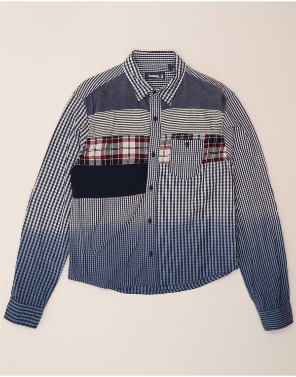 Camicia da donna DESIGUAL UK 14 a quadretti blu medio