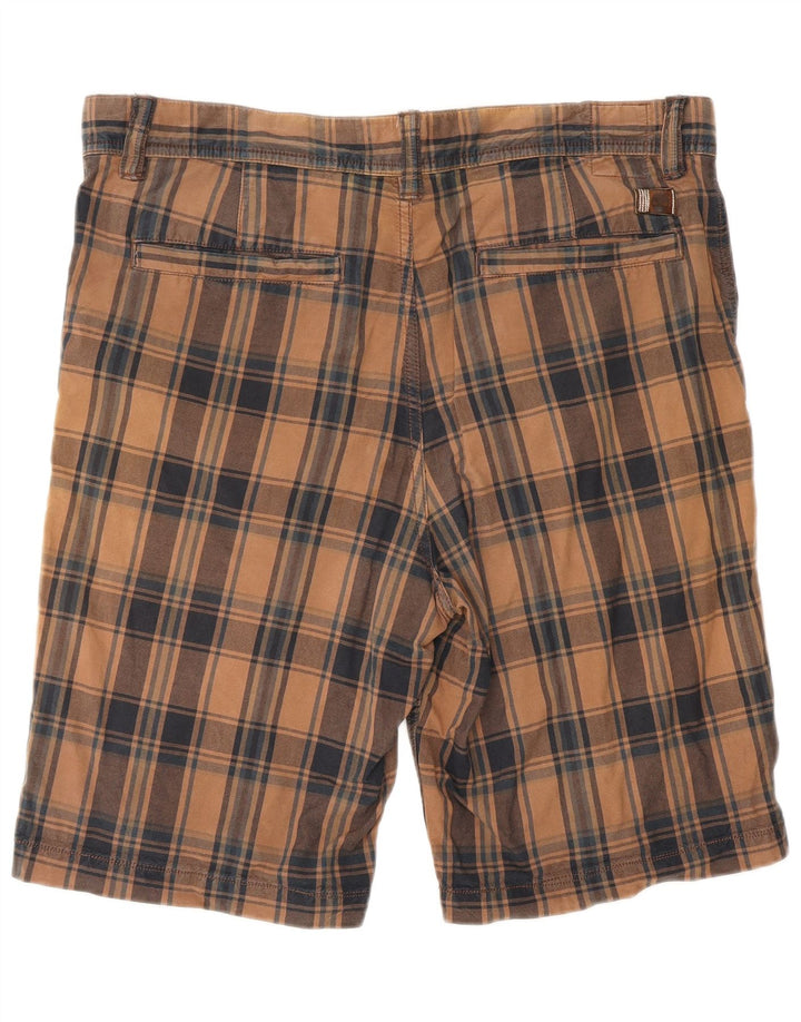 Pantaloncini chino da uomo Timberland W34 grande cotone a quadri marroni