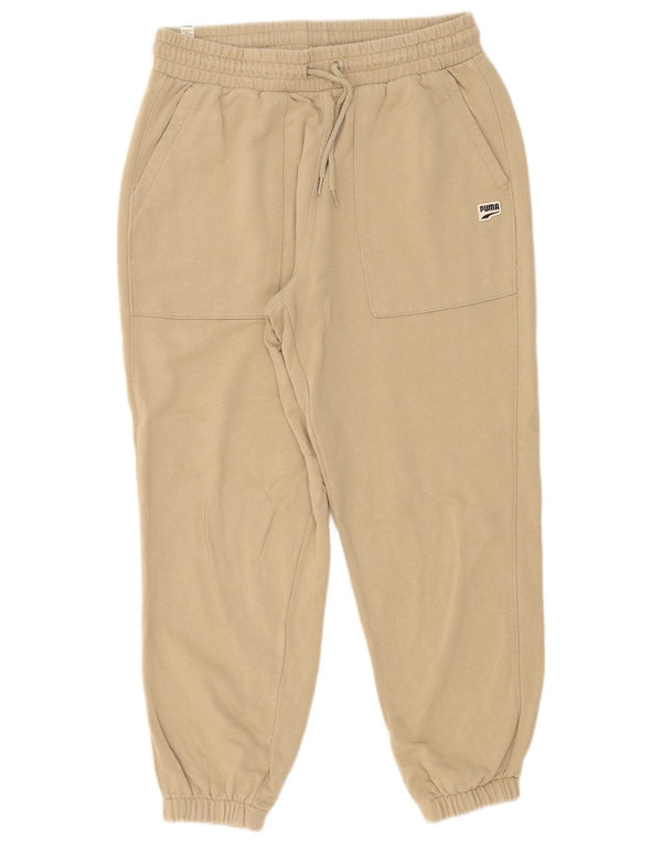 Pantaloni da tuta corti da donna Puma Joggers UK 14 Cotone beige medio