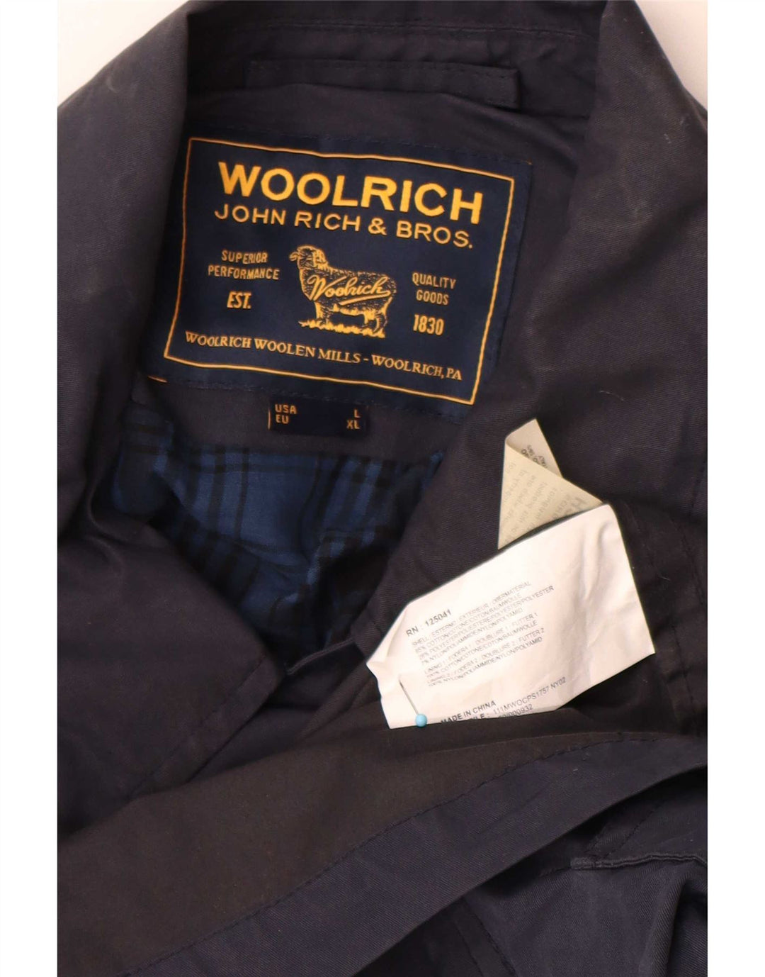 Trench da donna Woolrich UK 18 XL Cotone blu navy
