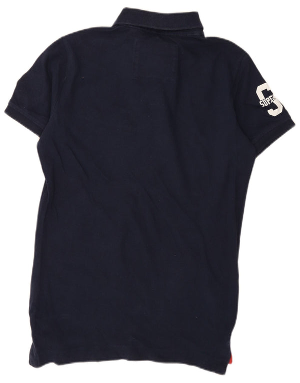 Polo da rugby grafica da uomo Superdry blu navy medio