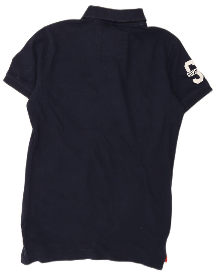 Polo da rugby grafica da uomo Superdry blu navy medio