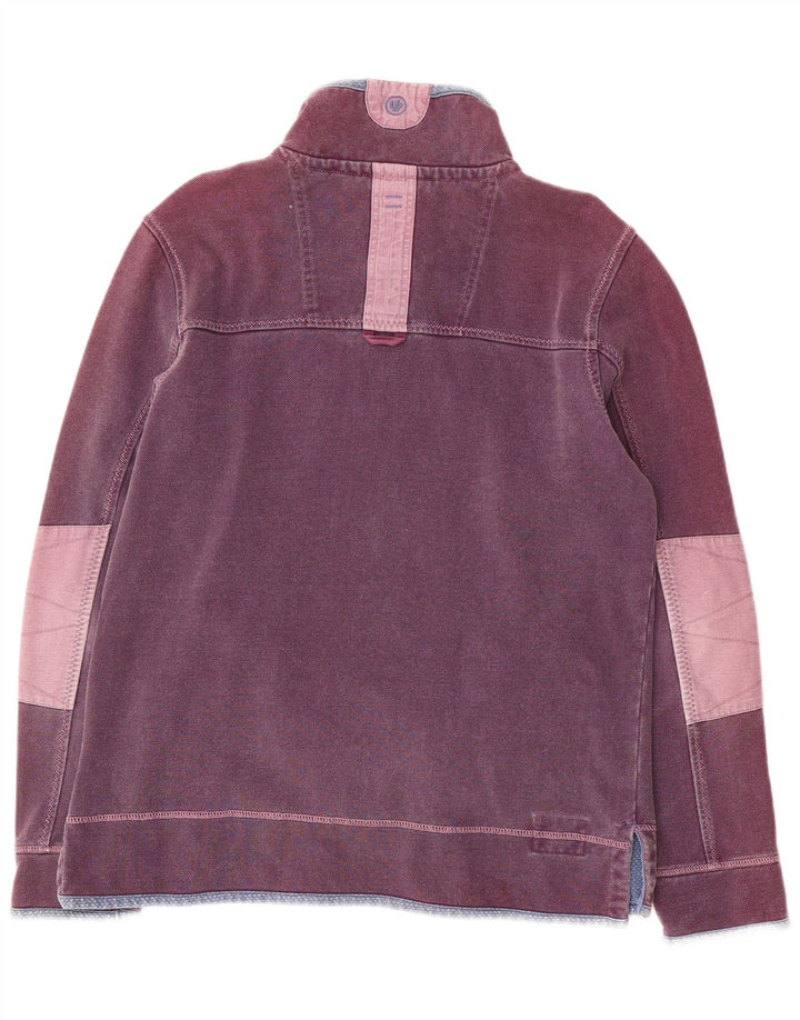 Felpa da uomo con collo con zip Fat Face Maglione cotone viola medio