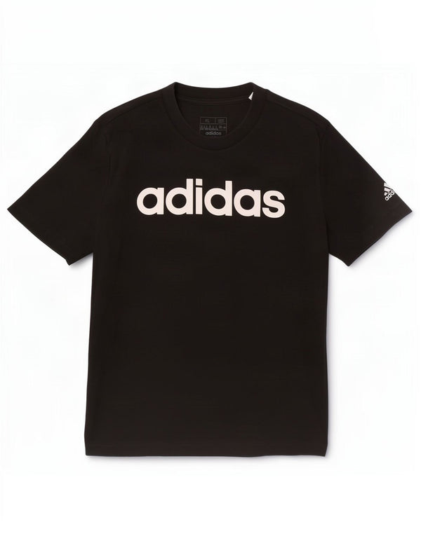 T-shirt grafica da donna slim fit Adidas UK 20/22 XL cotone nero