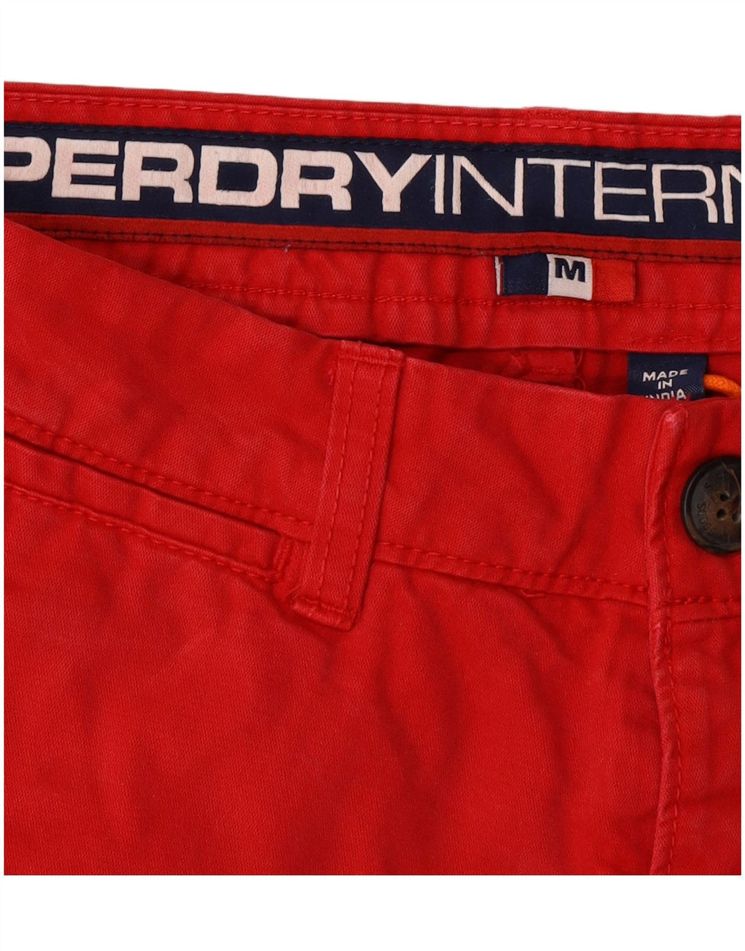 Pantaloncini chino da uomo SUPERDRY medi W32 in cotone rosso