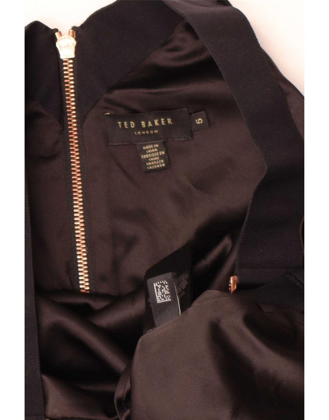 Abito aderente senza maniche da donna Ted Baker taglia 5 XL poliestere nero