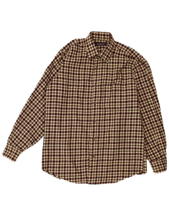 Camicia da uomo in flanella VINTAGE a quadri multicolore medio