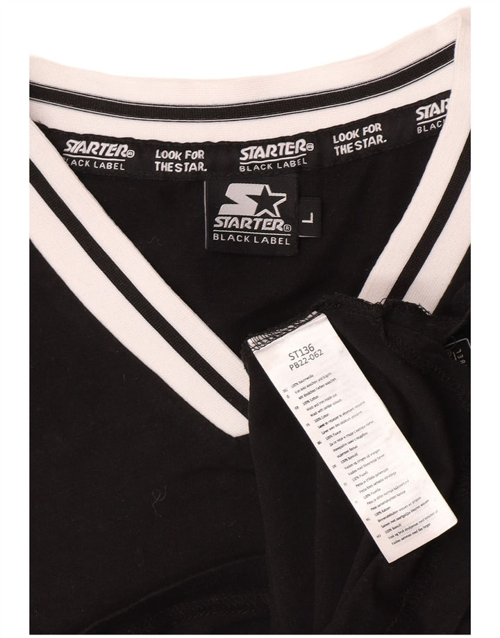 T-shirt Starter da uomo BLACK LABEL Top grande in cotone nero