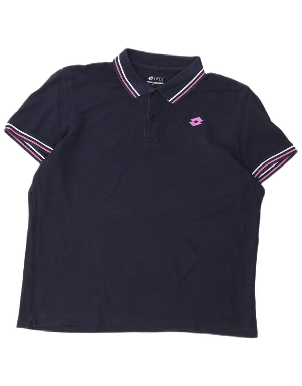 Polo da uomo Lotto Life XL in cotone blu navy