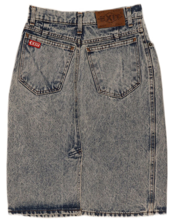 Gonna di jeans vintage da donna W27 piccola in cotone blu