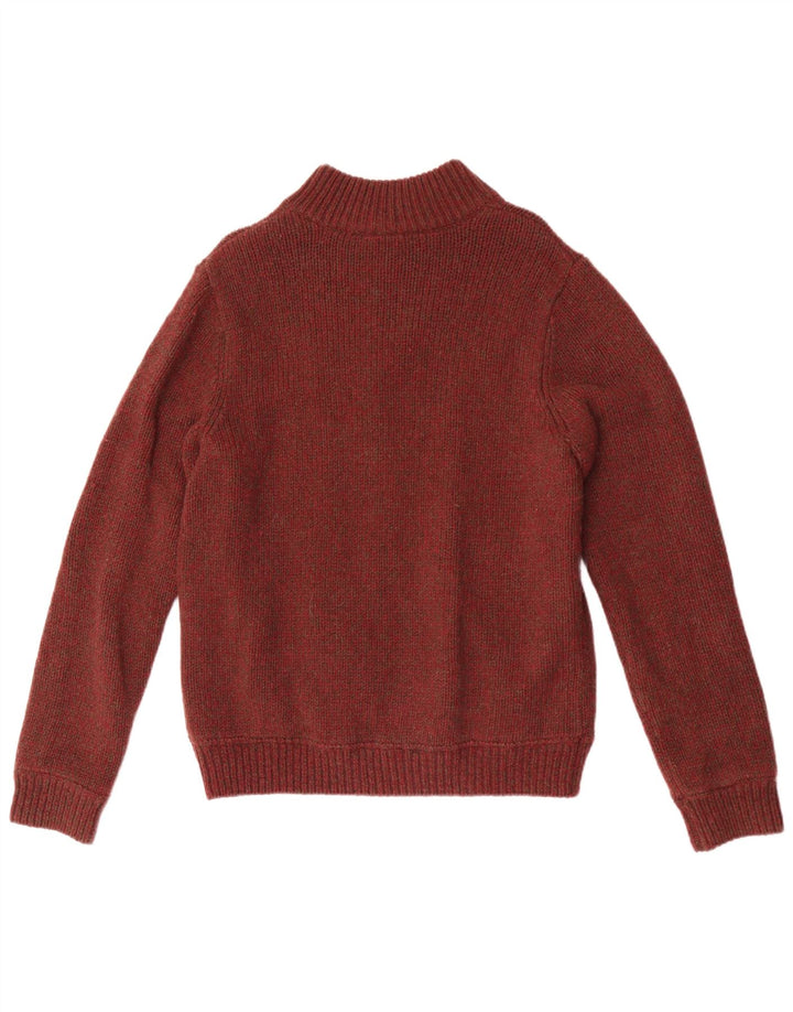 Maglione cardigan con zip intera da uomo L.L.Bean piccolo in lana screziata marrone