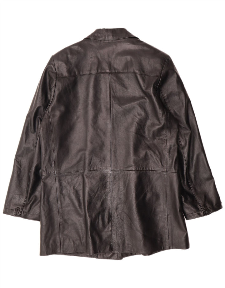 Giacca in pelle vintage da uomo UK 38 classica in pelle nera media