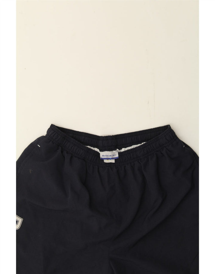 REEBOK Mens Graphic Sport Shorts Medium  Navy Blue Polyester Vintage Reebok and Second-Hand Reebok from Messina Hembry 