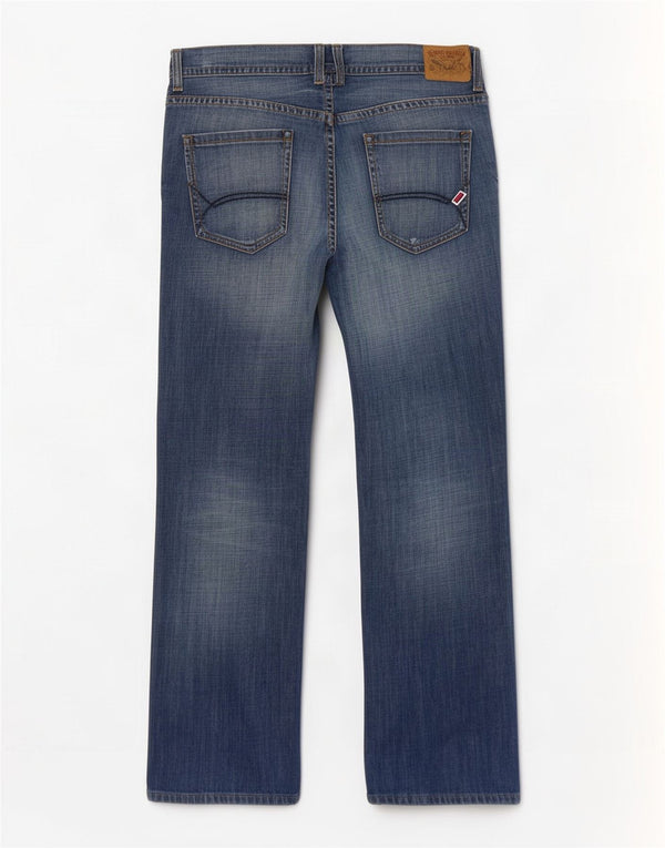Tommy Hilfiger Uomo Wilson Distressed Jeans dritti regolari W36 L32 Blu