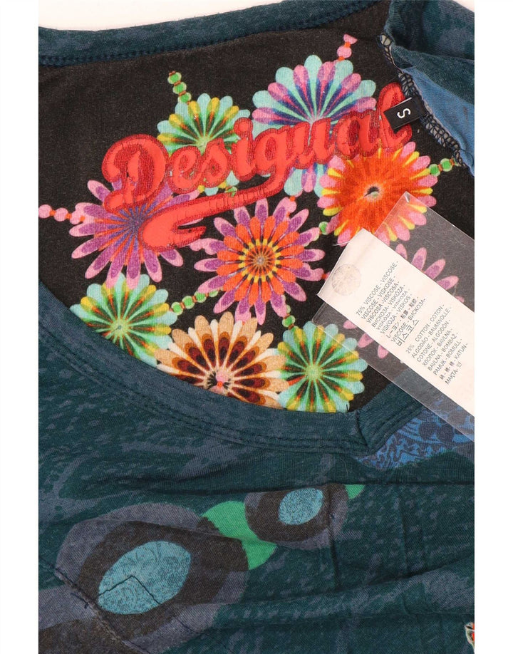 Desigual Womens Blouse Top UK 10 Small Viscosa floreale multicolore