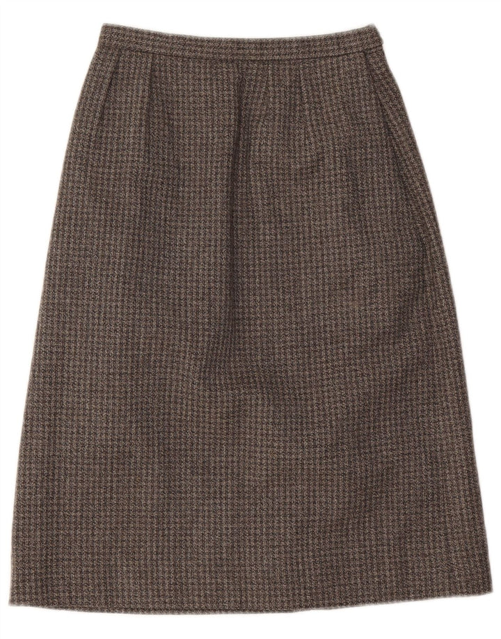 Gonna a trapezio da donna vintage W22 2XS pied de poule grigia