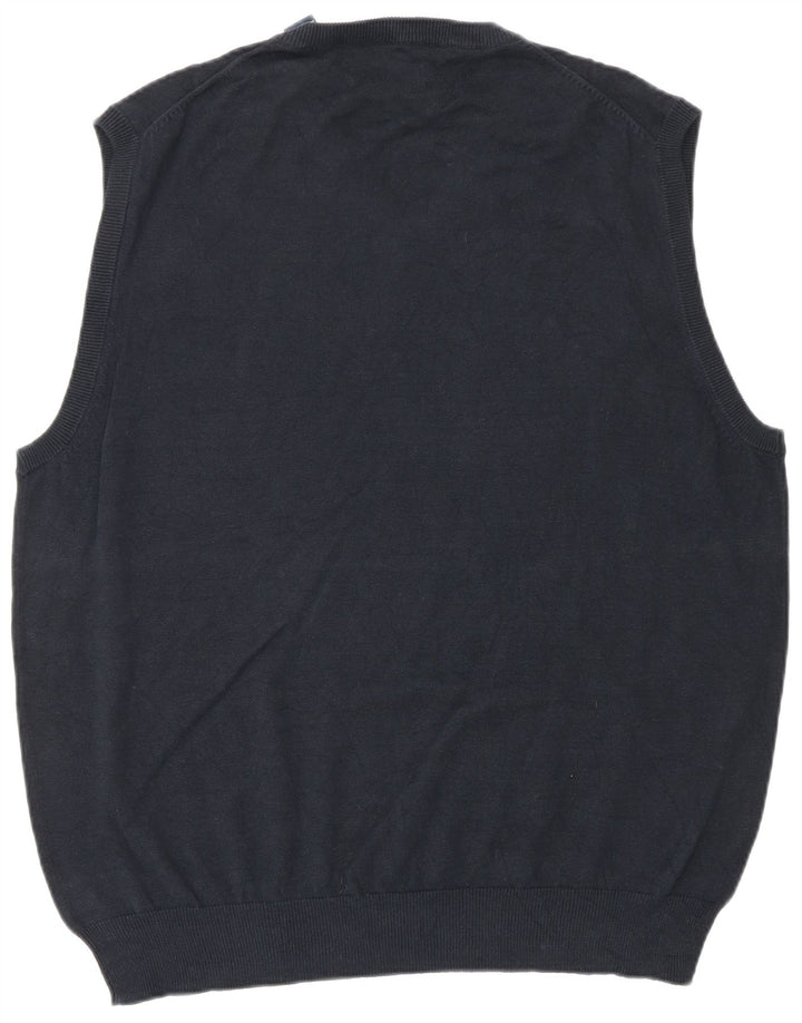 CHAPS Mens Vest Tank Top XL Navy Blue Cotton