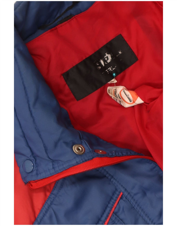Giacca imbottita vintage da uomo IT 52 XL Poliestere color block blu