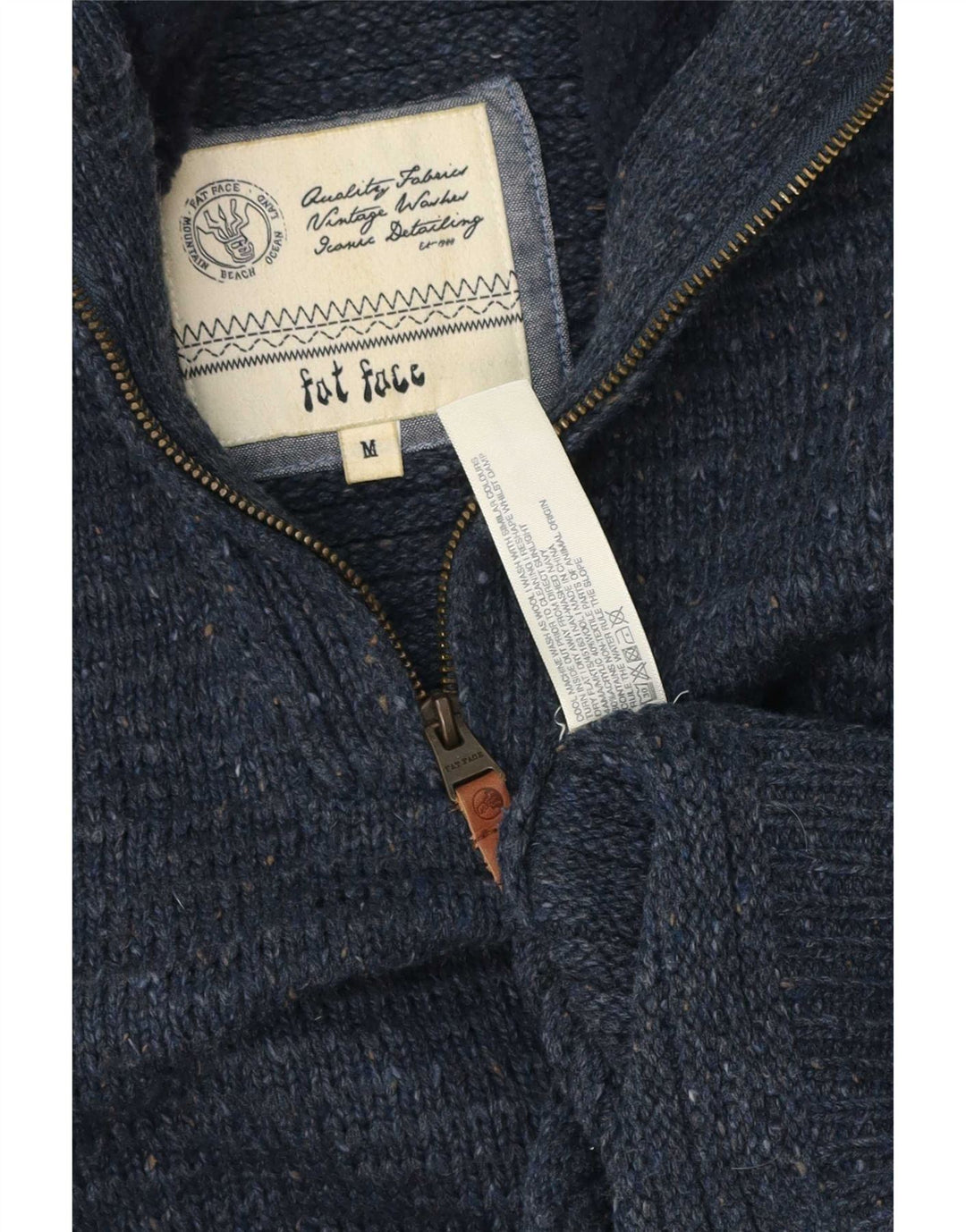 Maglione da uomo con collo con zip Fat Face Acrilico blu medio