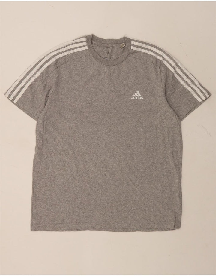 T-shirt ADIDAS da uomo Top grande in cotone grigio