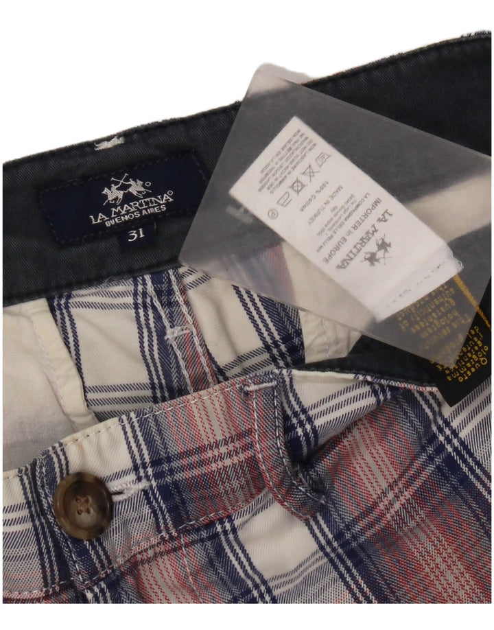 Pantaloncini chino da uomo La Martina W31 cotone a quadri rossi medi