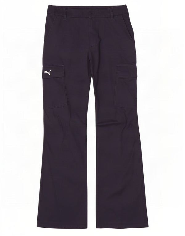 Pantaloni cargo svasati da donna Puma UK 12 Medium W28 L32 Blu Navy Cotone