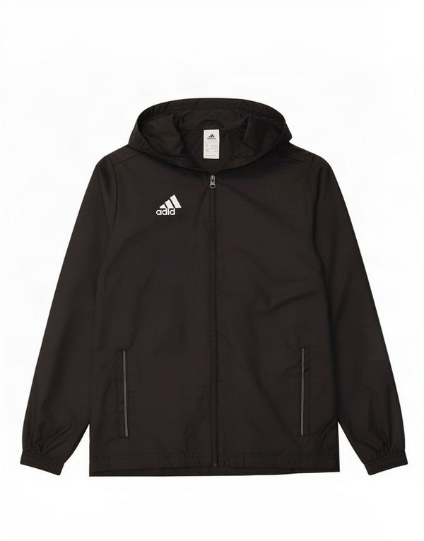 Giacca antipioggia con cappuccio Adidas da ragazzo 13-14 anni in poliestere nero