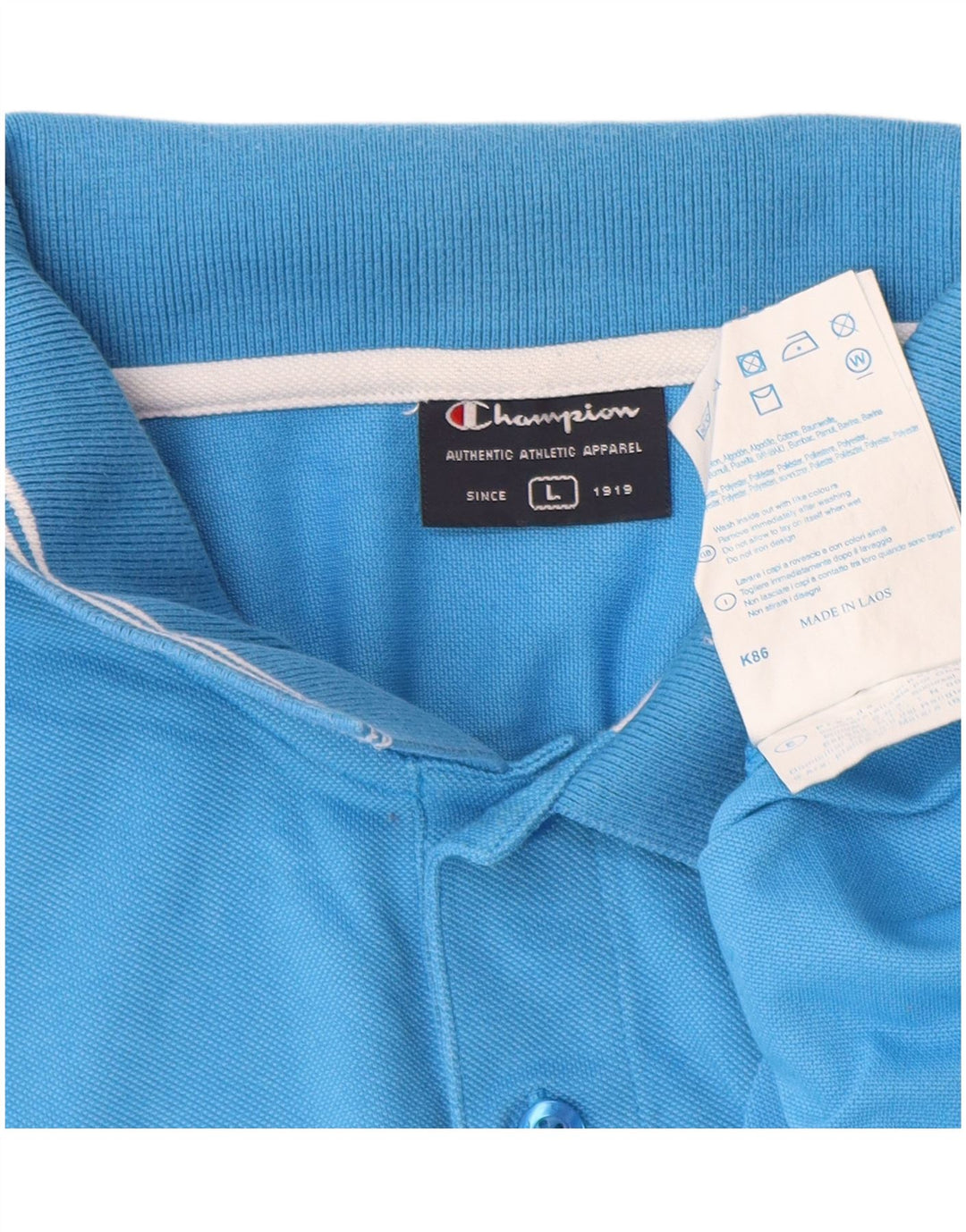 Polo da uomo Champion Large in cotone blu