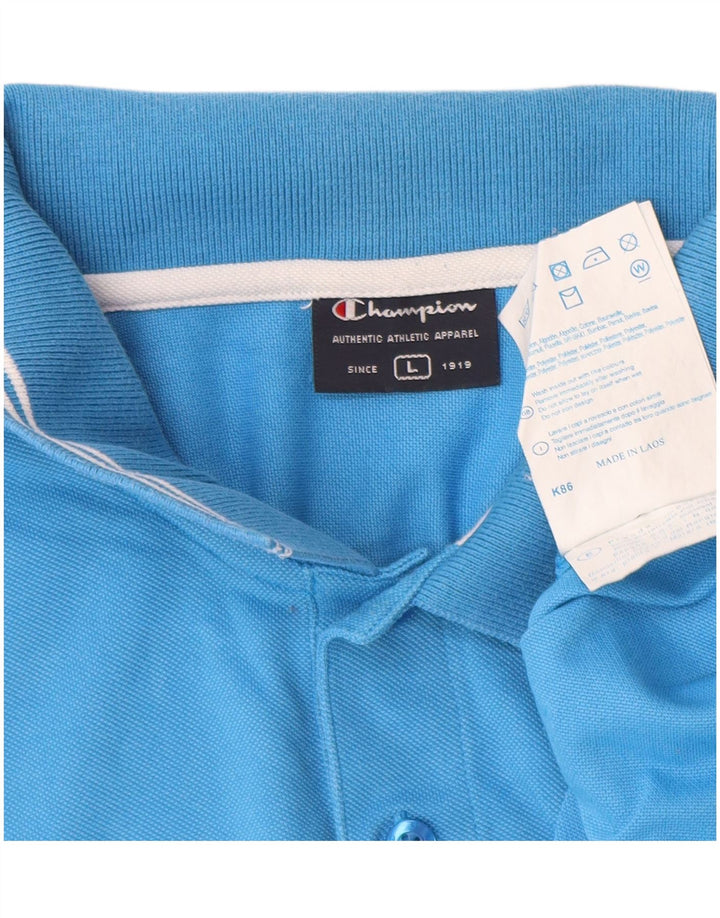 Polo da uomo Champion Large in cotone blu