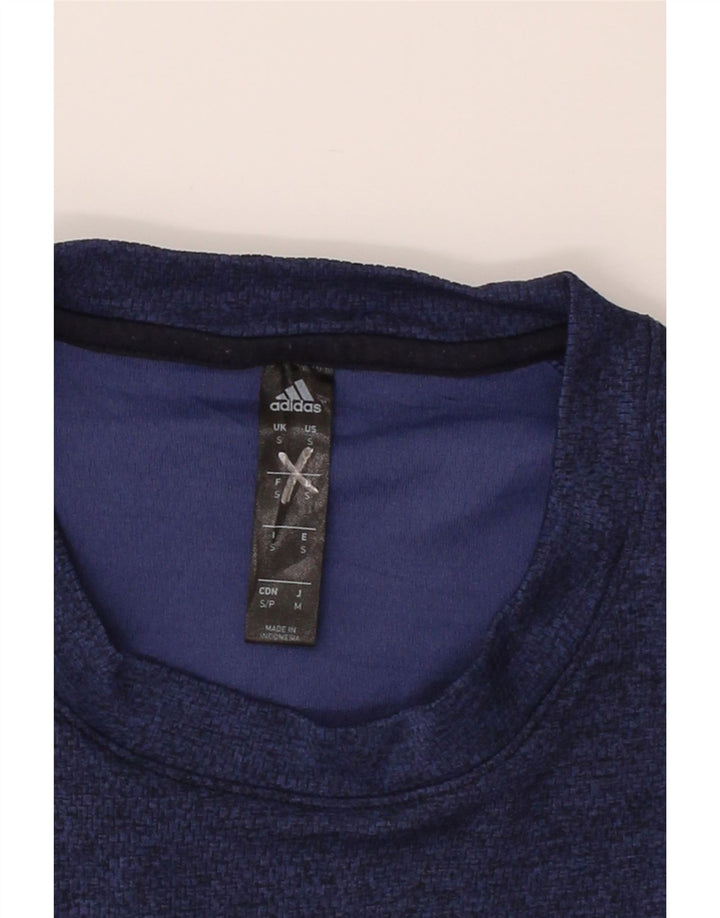 ADIDAS Mens Graphic T-Shirt Top Small Navy Blue Polyester Vintage Adidas and Second-Hand Adidas from Messina Hembry 