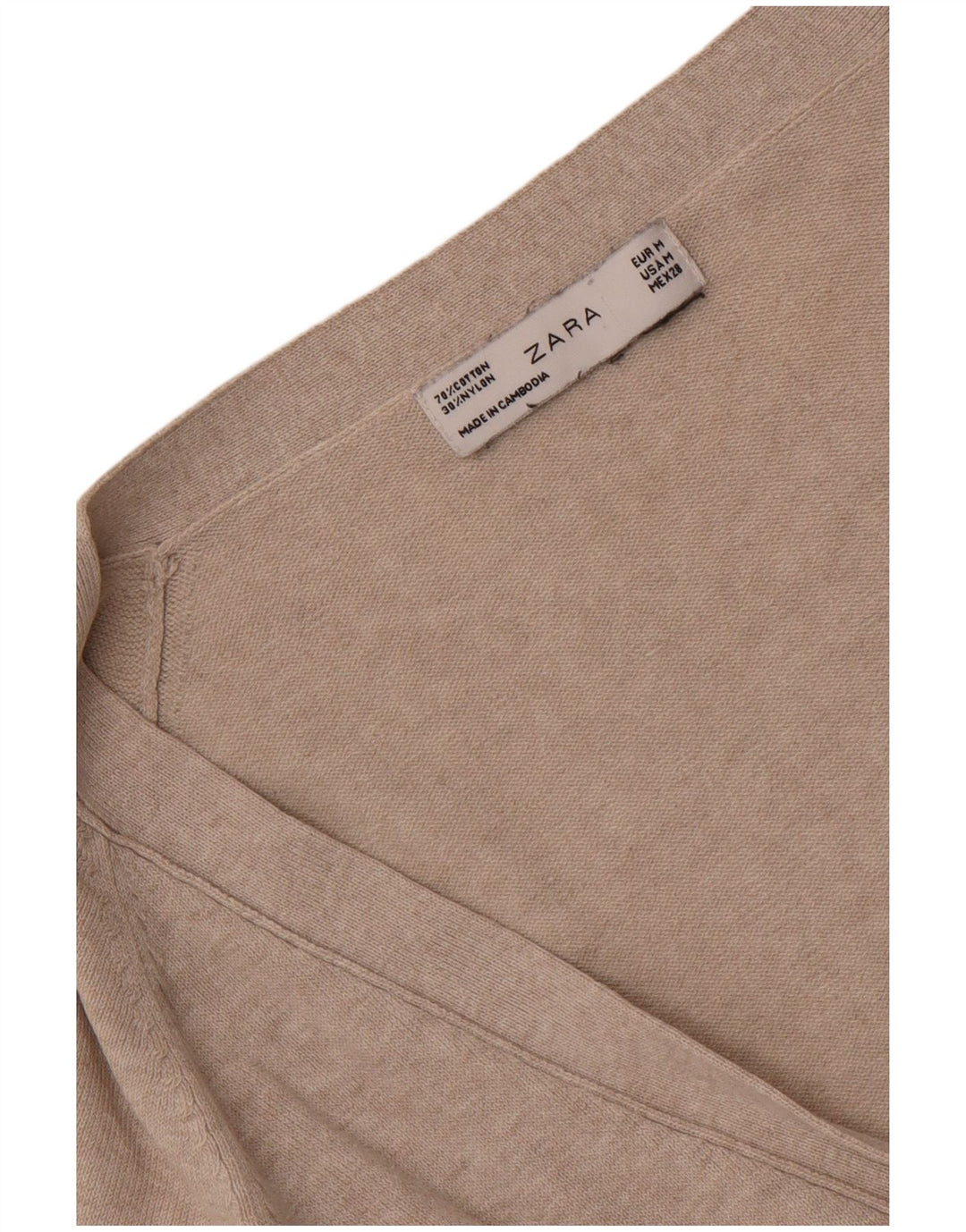 Maglione cardigan da donna Zara UK 12 Cotone screziato grigio medio