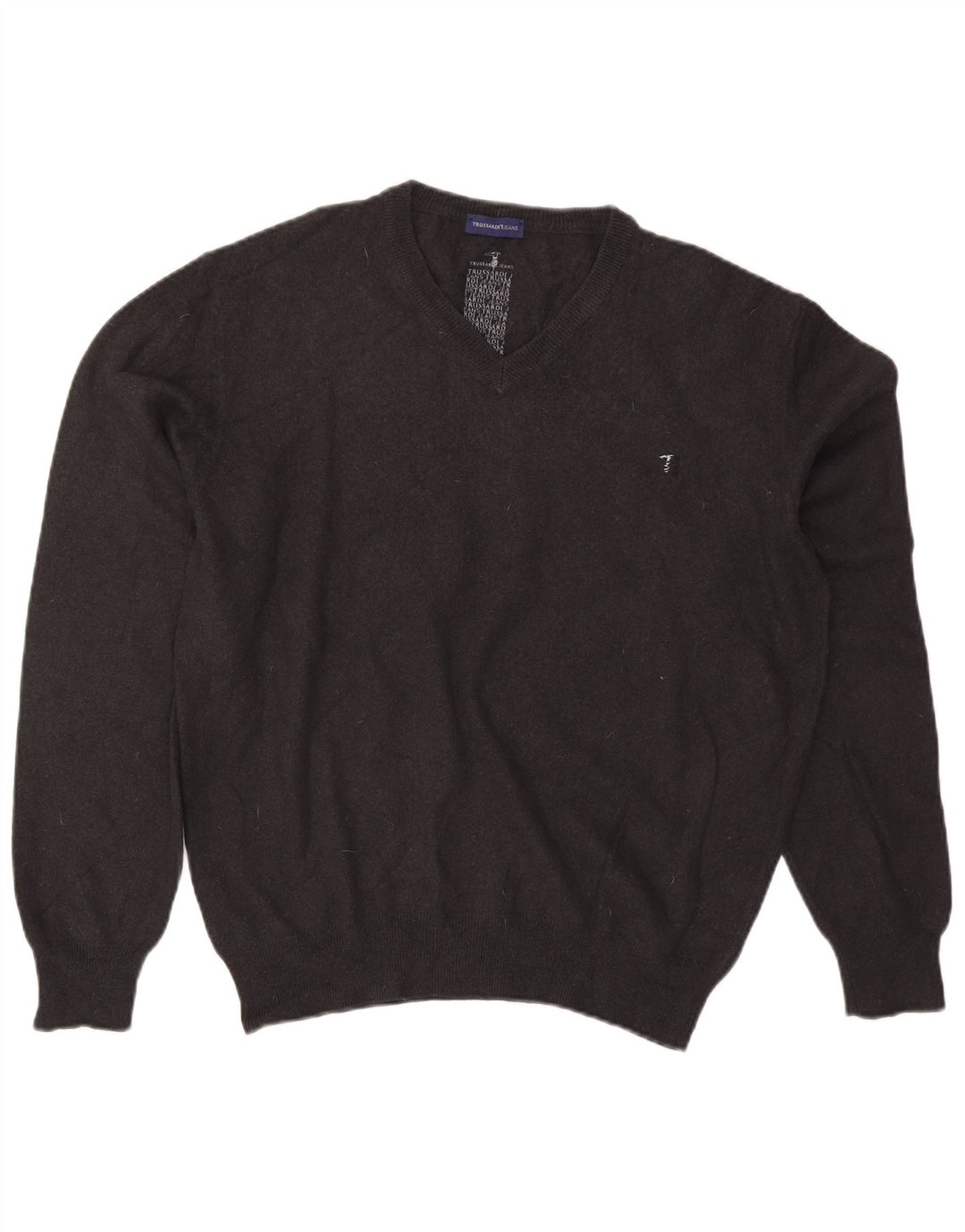 Maglione Uomo Trussardi Jeans con Scollo a V 3XL Grigio