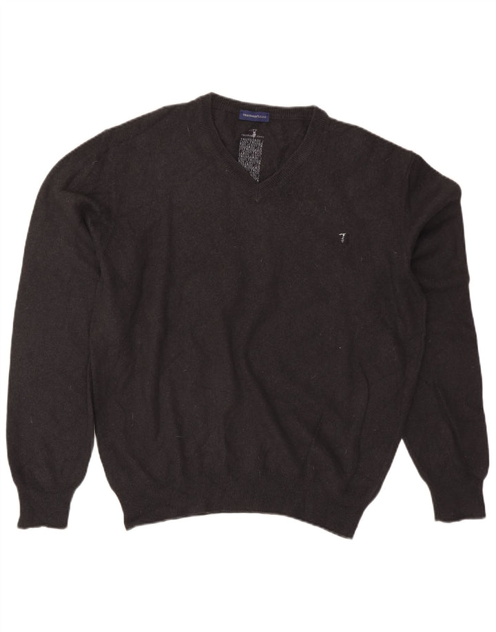 Maglione Uomo Trussardi Jeans con Scollo a V 3XL Grigio
