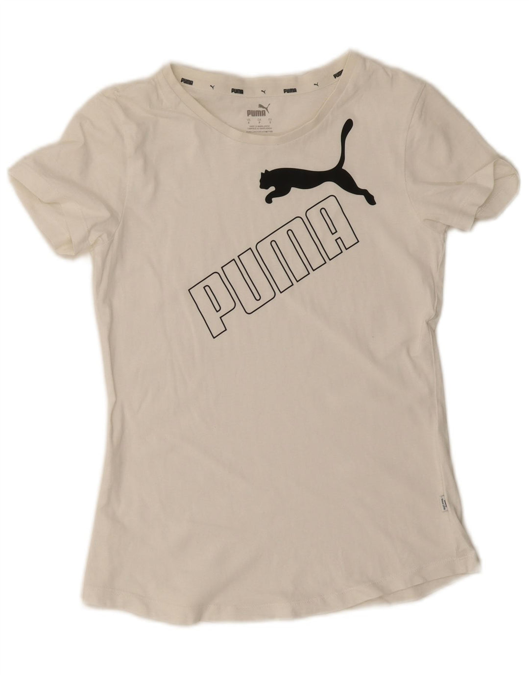 T-shirt grafica da donna Puma UK 10 piccola bianca