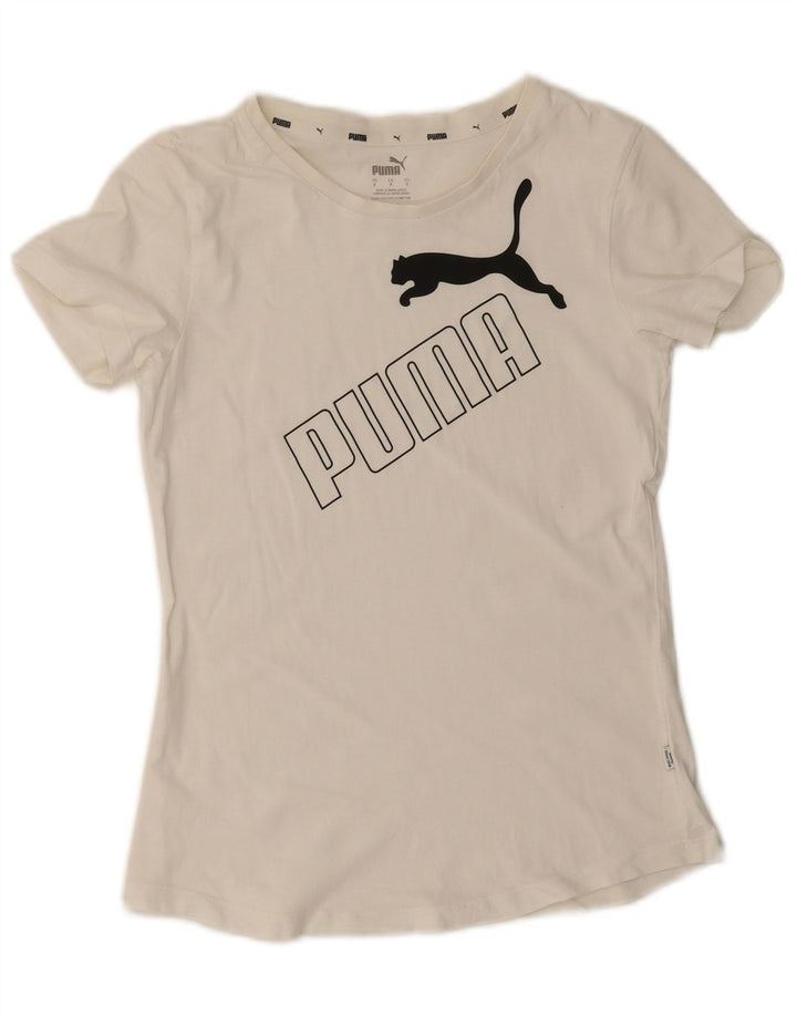 T-shirt grafica da donna Puma UK 10 piccola bianca