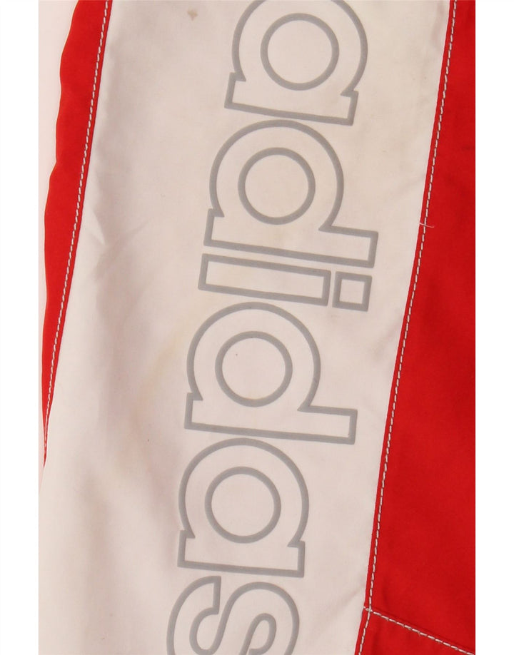 Pantaloncini da bagno con grafica Adidas da uomo piccoli in poliestere color block rosso