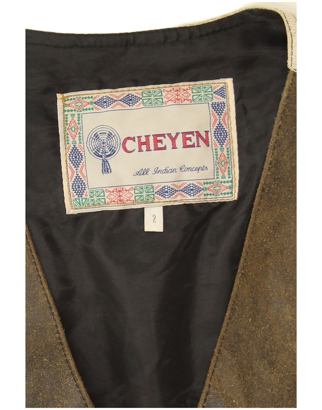 Gilet grafico da uomo vintage grande color kaki