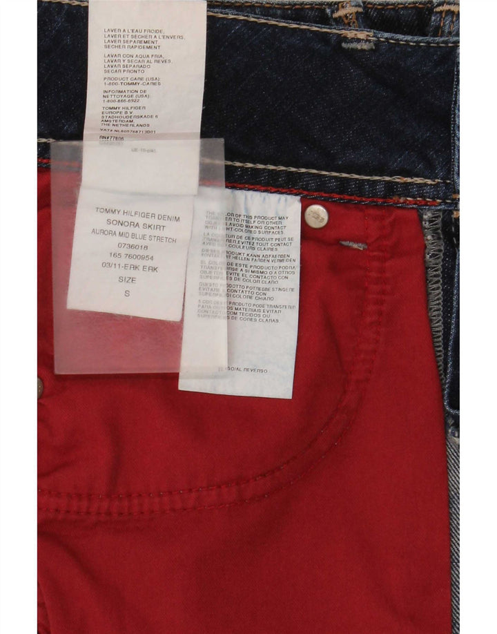 Gonna di jeans da donna Tommy Hilfiger piccola W27 in cotone blu