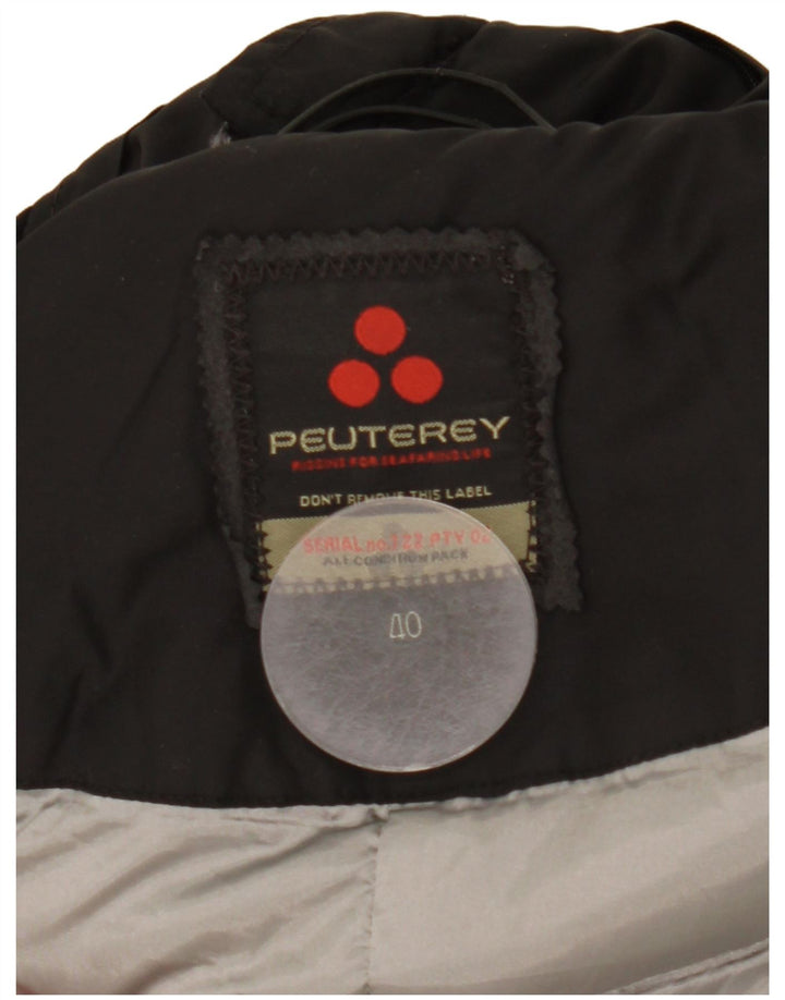 PEUTEREY Cappotto imbottito con cappuccio da donna IT 40 Small Nero Poliammide